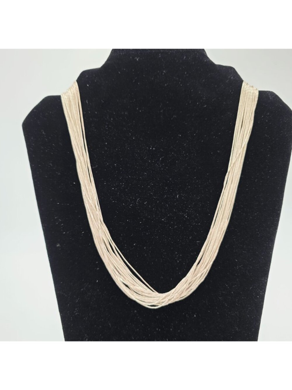 30” Old Carlisle Native American Liquid Sterling Silver 30 Strand Necklace Cones - Picture 2 of 13
